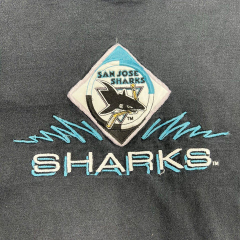 Vintage 90s San Jose Sharks NHL T-Shirt Logo Athletic Made in USA Sz XL