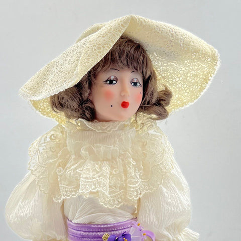 Porcelain Doll Zanini Zambelli Victorian Italian Bisque 19 Inch Lace Dress Hat