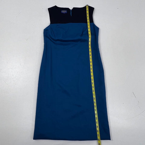 Pendleton Women's Blue Colorblock Virgin Wool Sheath Dress Made in USA Sz 4P