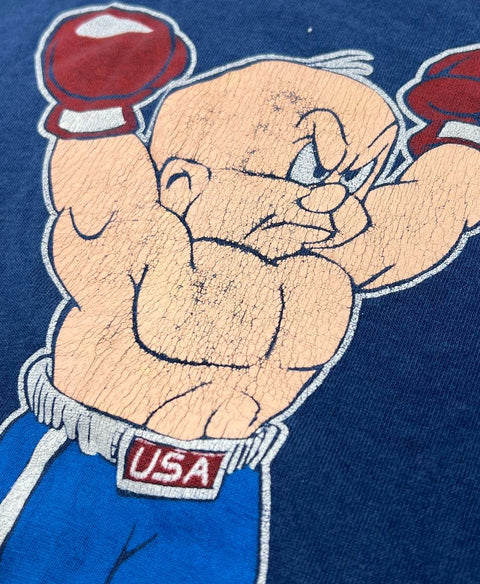 Vintage 1985 Looney Tunes Wocky Rocky Parody T-Shirt Single Stitch USA Sz L