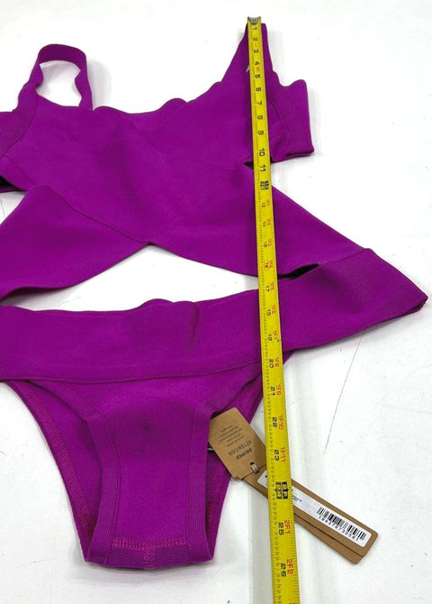 Skims NWT Women's Knit Swim Monokini Poppy Purple Cutout One-Piece XL