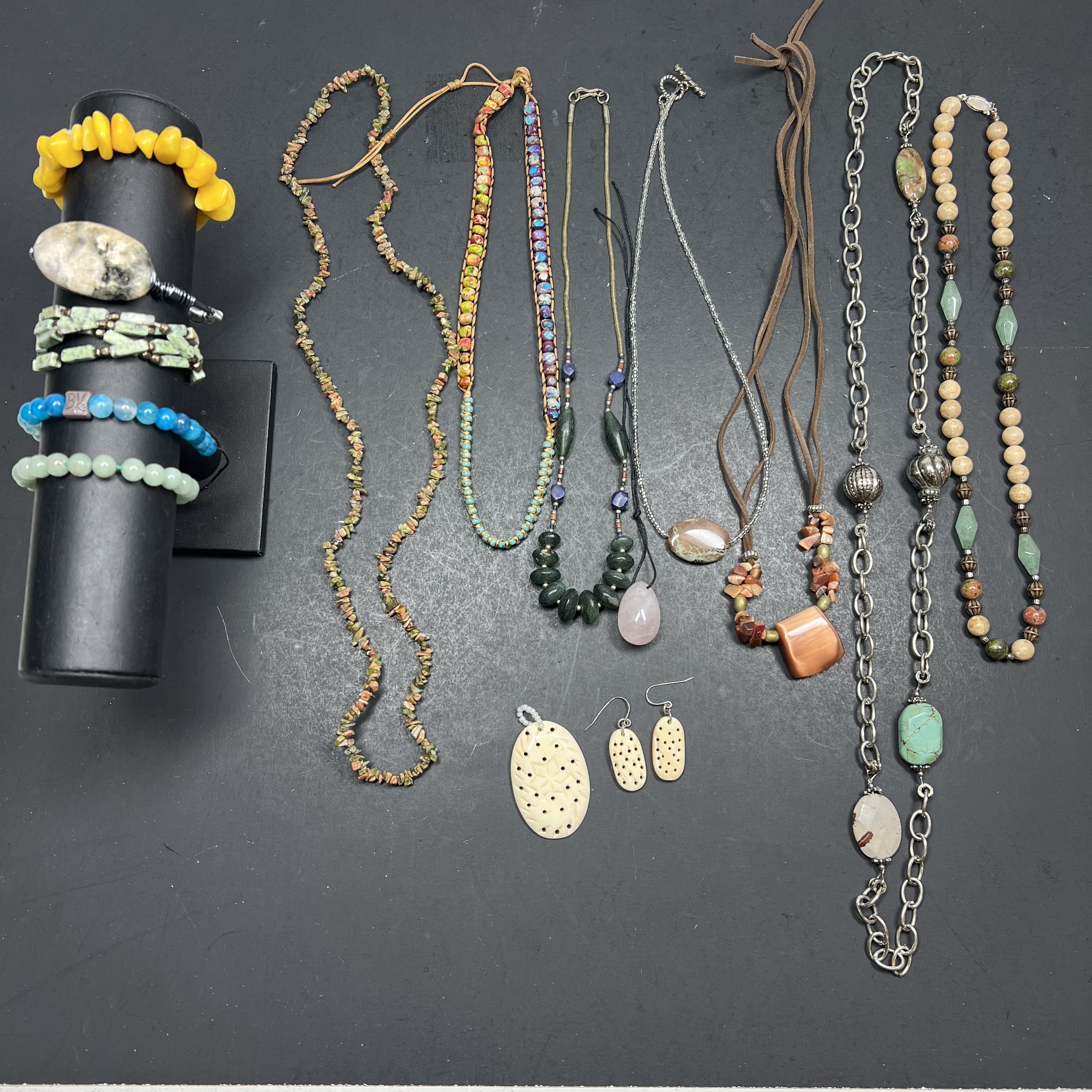 Natural Stone Mixed Jewelry Lot Necklaces Bracelets Beaded