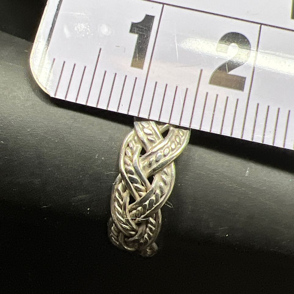 Sterling Silver Braided Band Ring Size 6