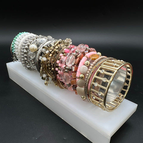 Vintage to Modern Costume Jewelry Bracelet Lot 3 lbs Beaded Bangle Stretch Cuff