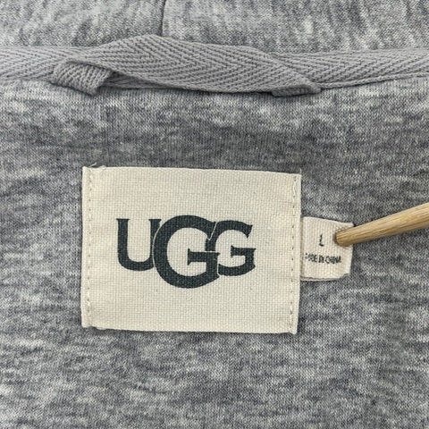 Ugg Women's Karoline Fleece Robe Gray Heather Belted Loungewear Pockets Sz L