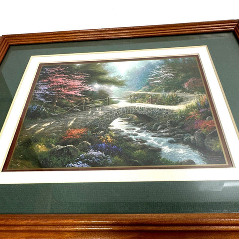 Thomas Kinkade Lot 3 Framed Prints Landscape Cottage Bridge of Faith Signed