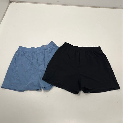 Skims Men's Cotton Jersey Boxers Blue Black 2-Pack NWT Size XS/S