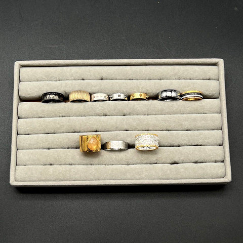 Fashion Jewelry Lot of 10 Band Style Rings Spike Filigree Engraved Landscape
