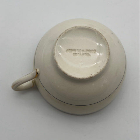 Johnson Brothers England Ceramic Tea Cup Lot 5 Pieces Geometric Gold Trim