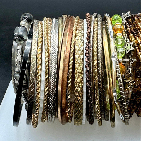 Lia Sophia Boho Eclectic Jewelry Lot 30 Bracelets Bangles Cuffs Beaded