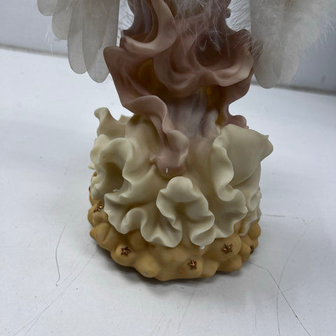 Christmas International 14" Fiber Optic Angel Handpainted Resin Harp Working