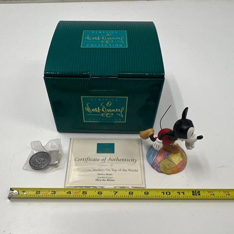 Disney Classics Mickey Mouse On Top of the World Millennium Figurine w/ COA
