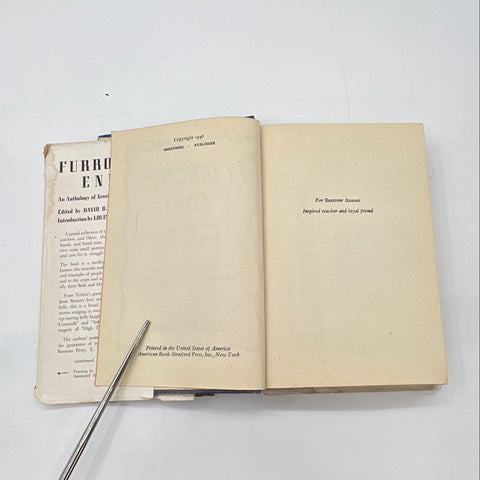 Furrow's End Anthology of Great Farm Stories 1946 Hardcover Dust Jacket