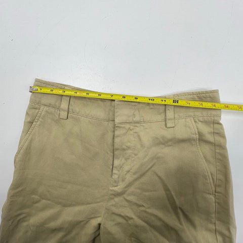 Vince Women's Lot 2 Tan Khaki Linen Blend Ankle Pants Trousers Size M & 8