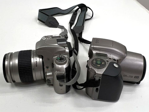 Vintage Nikon F55 & Olympus IS-100 35mm Film SLR Camera Lot