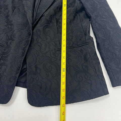 Chicos Black Label Women's NWT Black Lace Blazer Jacket Paisley Size 14