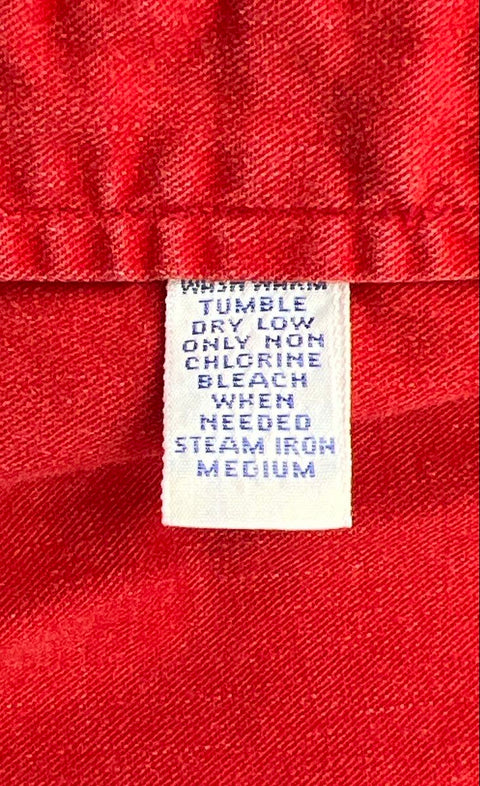 Vintage 90s Ralph Lauren Men's Red Cotton Button Down Shirt Made in USA Sz L