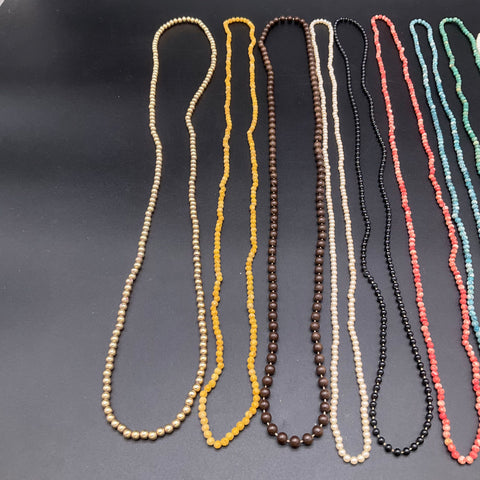 Vintage Bohemian Beaded Necklace Lot 12pc Faux Pearl Stone Wood Beads Eclectic