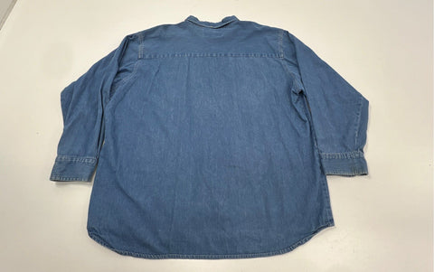 Vintage 1997 Nebraska Huskers National Champs Embroidered Denim Shirt Sz XXL