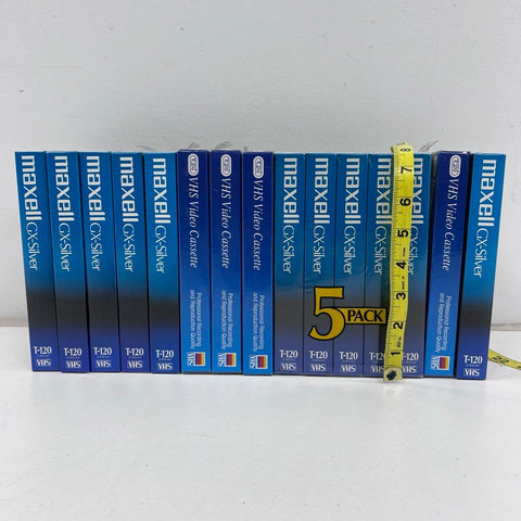Maxell Tozai VHS Tape Lot 15 Pieces T-120 Blank Cassettes 6-Hour New Sealed