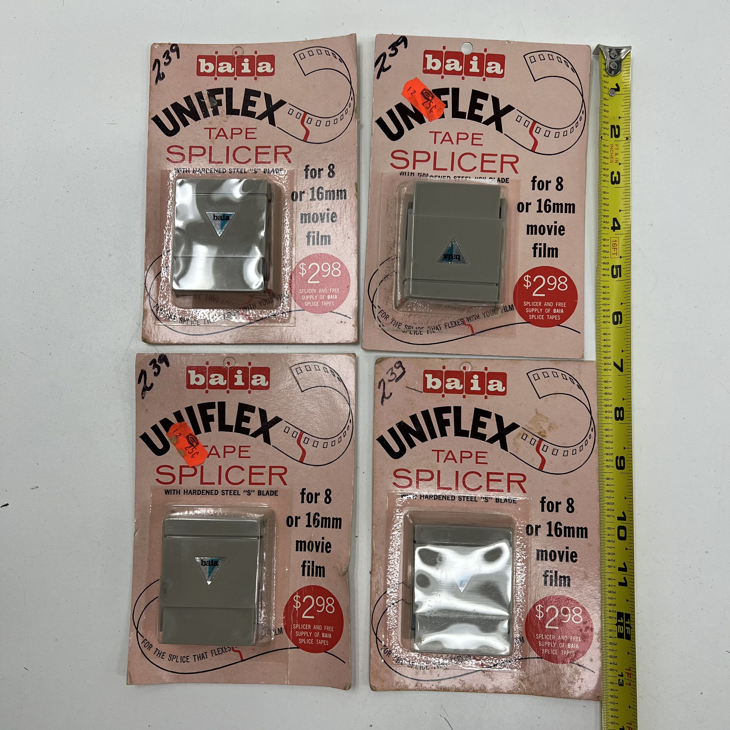 Vintage Baia Uniflex Tape Splicer 8mm 16mm Movie Film Editing Lot of 4