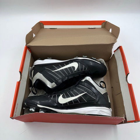 Nike Air Diamond Elite Black Silver White Baseball Cleats IOB Size 15