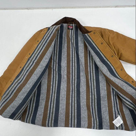 Wrangler Men's Tan Workwear Chore Coat Jacket Corduroy Collar Lined Size L