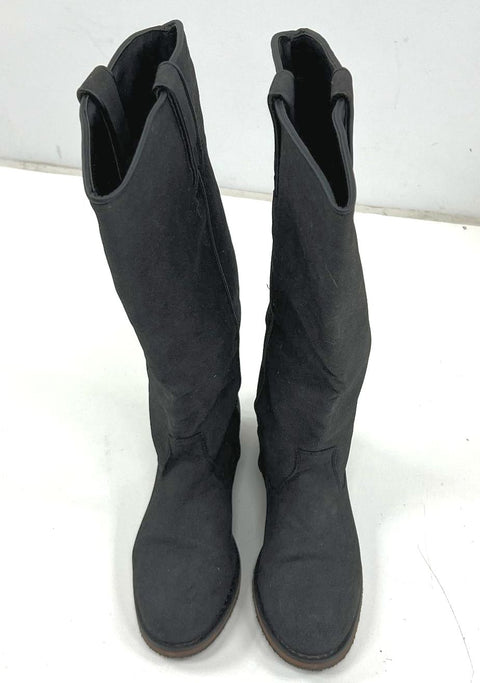 Diba 172602 Black Faux Suede Knee High Riding Boots Women's Size 8M NWT
