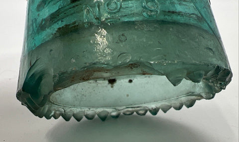 Hemingray No. 9 Glass Insulator Aqua Antique Patent May 2 1893