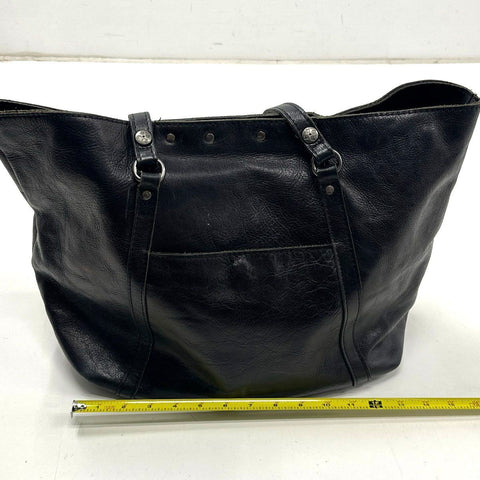 Patricia Nash Black Leather Studded Large Tote Shoulder Bag Purse