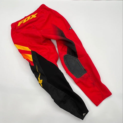 Fox Racing 180 Rockstar Kids Motocross Racing Pants Red Black Yellow Sz 10/26