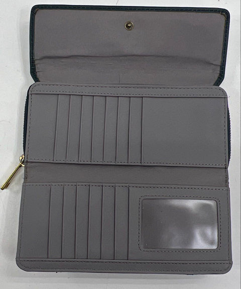 Fossil Leather Zip Around Wallets Black Tan Orange Lot of 3