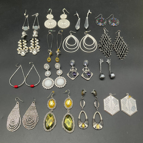 Boho Modern Costume Earrings Lot 16 Pairs Geometric Statement Drop Stud