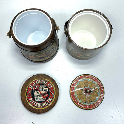 Heinz Apple Butter Vintage Advertising Lot 2 Wood Barrel and Ice Bucket 1980s