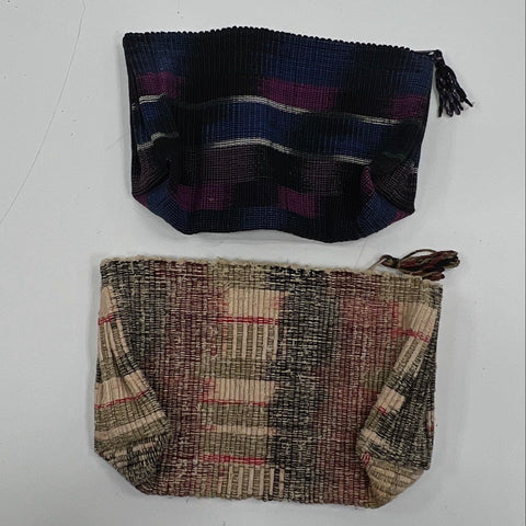 Vintage Narda's Woven Ikat Pouch Clutch Handbag Lot of 2