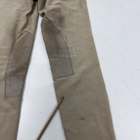 Devon Aire Women's Beige Horse Riding Jodhpurs Breeches Knee Patch Sz M