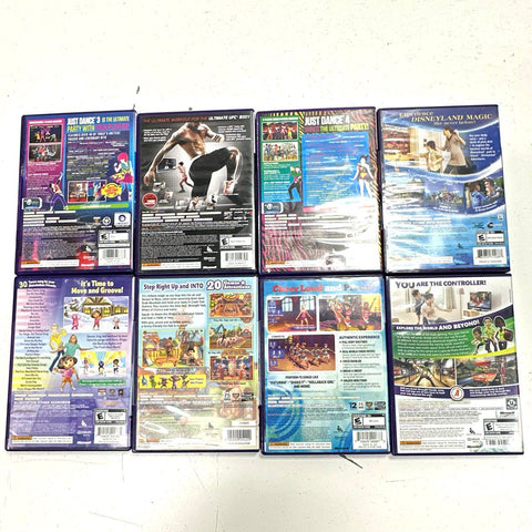 Xbox 360 2 Kinect Sensors 8 Game Lot Just Dance Disneyland As-Is Untested