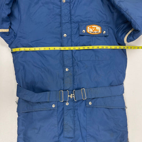 Vintage 70s Raven Ski Snowsuit Blue Mary Jane Winter Park Patch Made USA No Sz