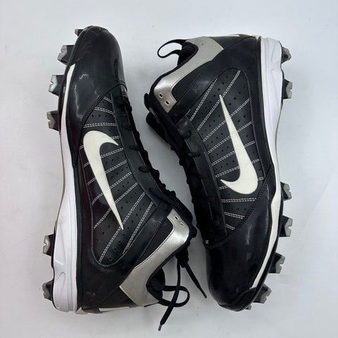 Nike Air Diamond Elite Black Silver White Baseball Cleats IOB Size 15