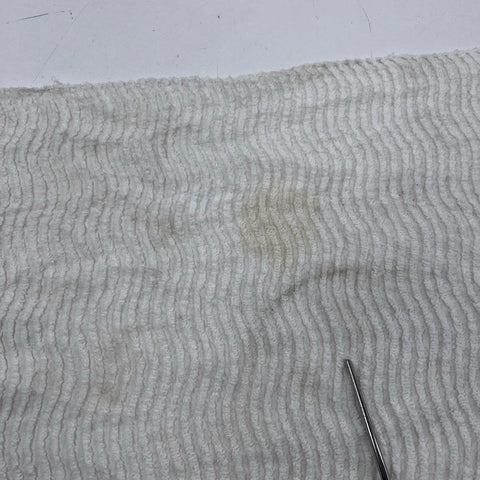Vintage Chenille Bedspread White Blue Floral Embroidery Wavy Texture Mid Century