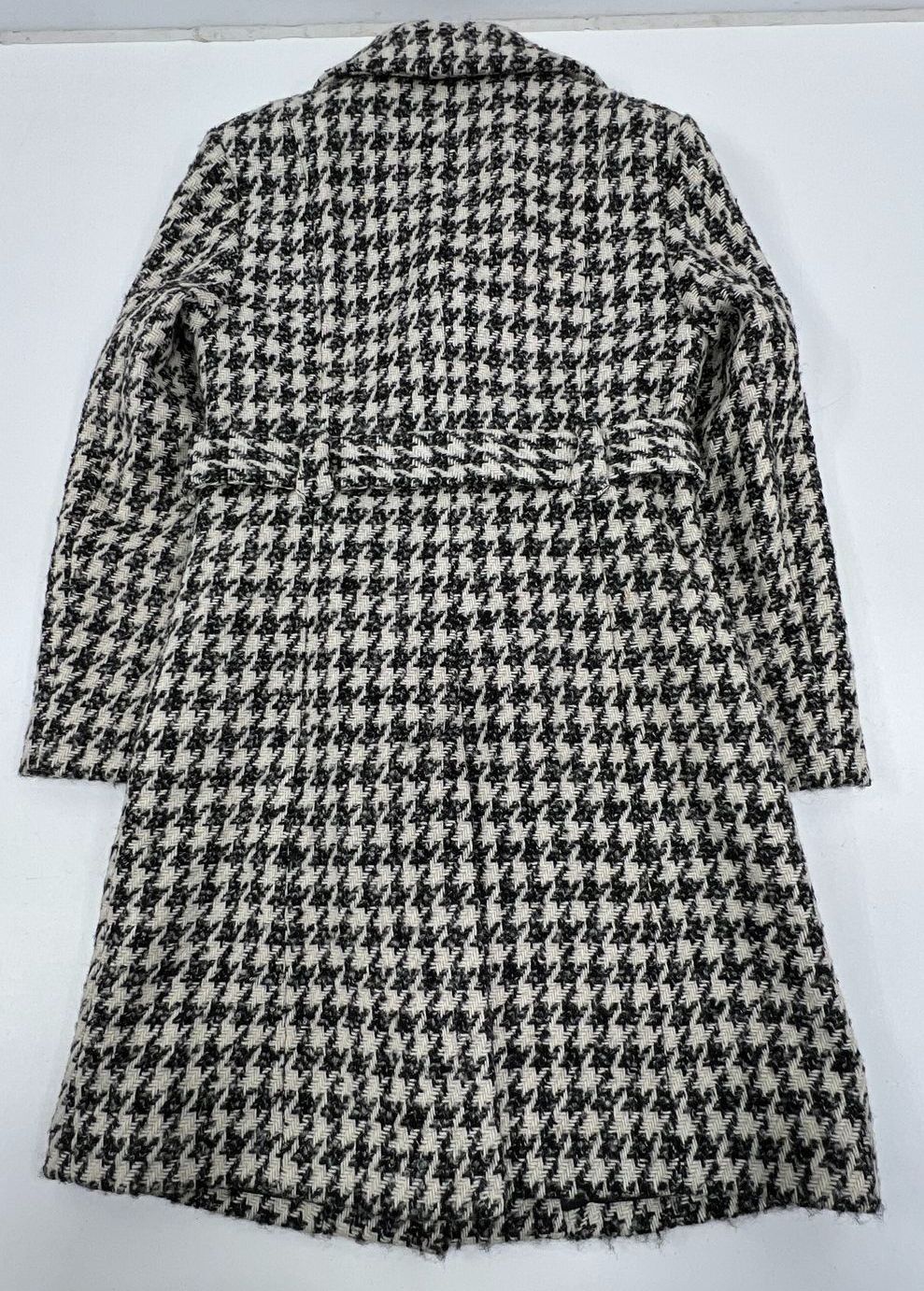 Vintage Anne Klein Houndstooth Wool Blend Peacoat Coat Womens S/P