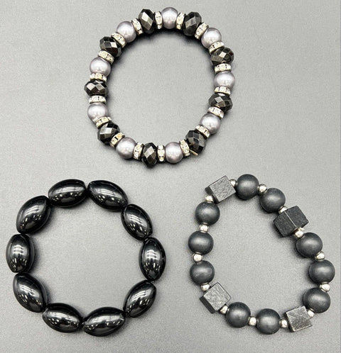 Mixed Style Beaded Boho Rhinestone Stretch Bracelets Wearable Jewelry Lot of 30