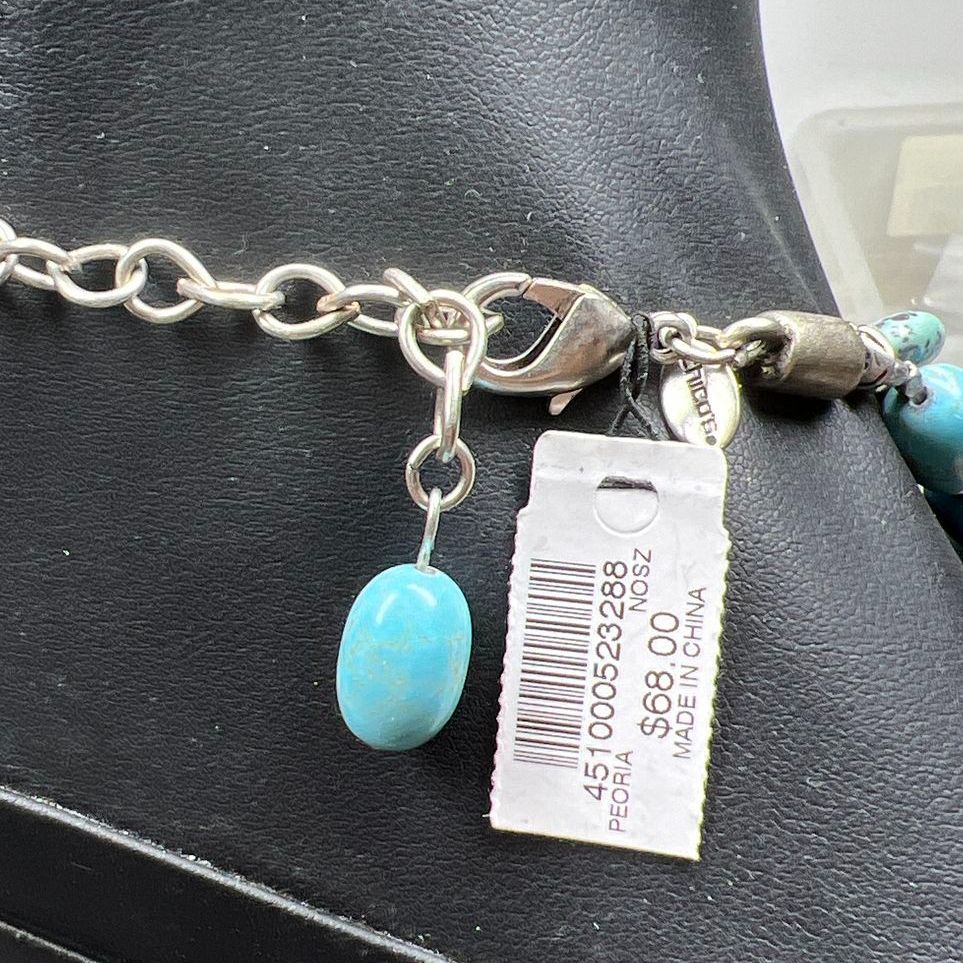 Chico's Turquoise tone Beaded Statement Necklace NWT