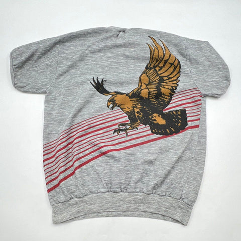 Vintage 80s Trade Winds Eagle Graphic Short Sleeve Sweatshirt Single Stitch Sz L