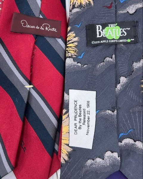 Lot of 10 Vintage Neck Ties The Beatles Oscar de la Renta Calvin Klein Silk