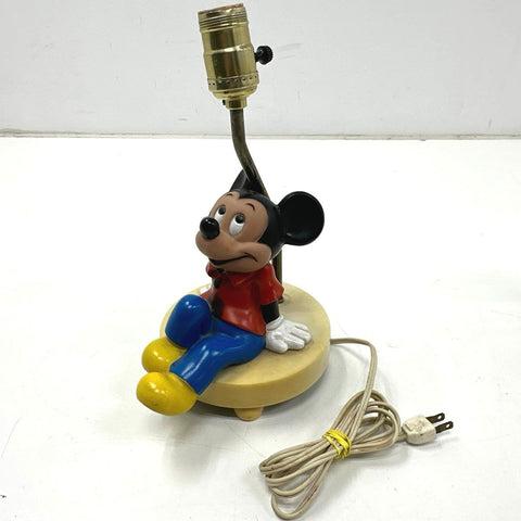 Mickey Mouse Table Lamp Lot of 2 Vintage Disney Character Lights Pair Tested