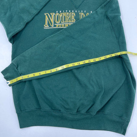 Vintage 90s Notre Dame Fighting Irish Leprechaun Crewneck Sweatshirt Green XL