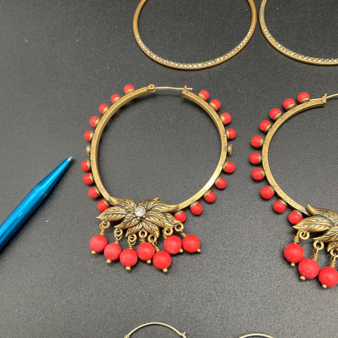 Boho Ethnic Costume Jewelry Lot 16pc Mixed Necklaces Earrings Bracelets Beads