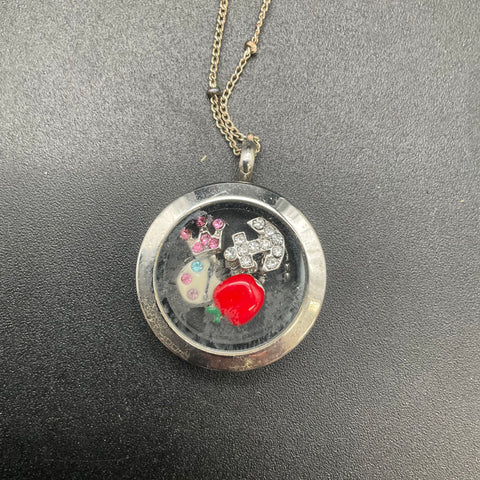 Origami Owl Floating Charm Locket Necklace Lot of 3 Crystal Accented Costume