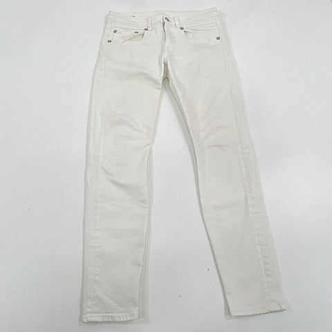 R13 Women's Boy Skinny Jeans White Denim Made in Italy Size 26
